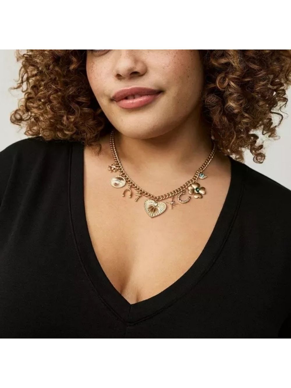 Torrid • Gold Tone Lucky Me Charm Necklace